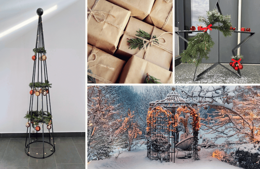 Magia di Natale in giardino: idee decorative festive con elementi in metallo