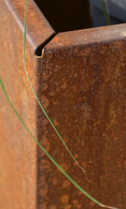 Hochbeet Cortenstahl Detailaufnahme Ecke
