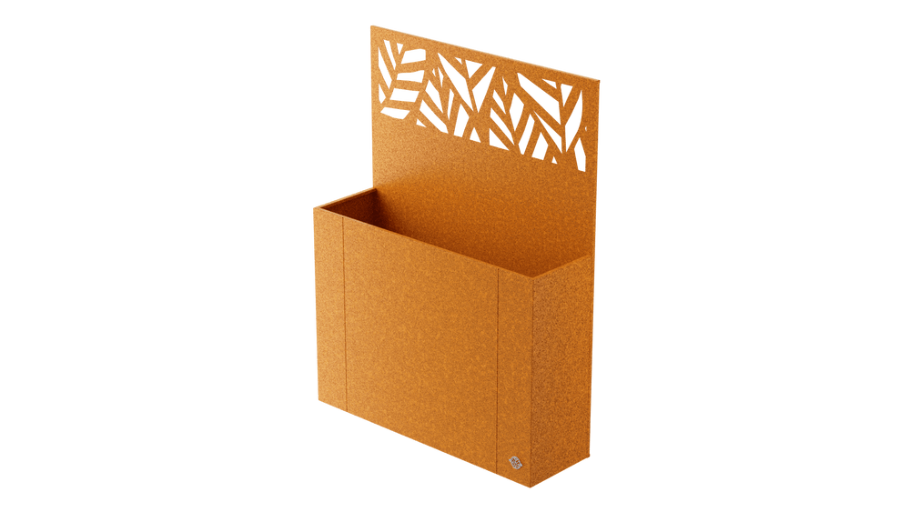 Aiuola rialzata Manarola con schmero privacy in acciaio Corten Aiuola rialzata Manarola con schmero privacy in acciaio Corten