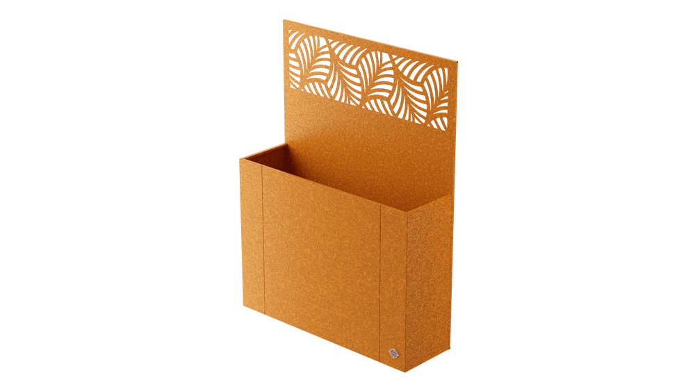 Aiuola rialzata Manarola con schmero privacy in acciaio Corten Aiuola rialzata Manarola con schmero privacy in acciaio Corten