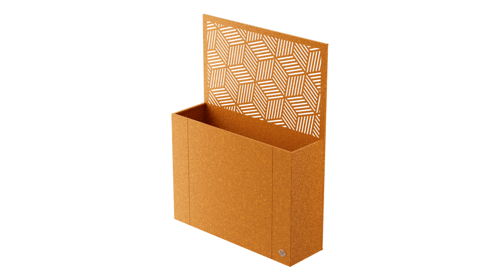 Aiuola rialzata Manarola con schmero privacy in acciaio Corten Aiuola rialzata Manarola con schmero privacy in acciaio Corten