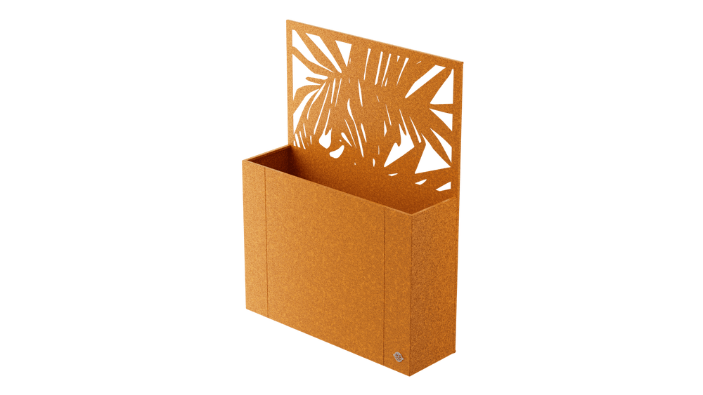 Aiuola rialzata Manarola con schmero privacy in acciaio Corten Aiuola rialzata Manarola con schmero privacy in acciaio Corten