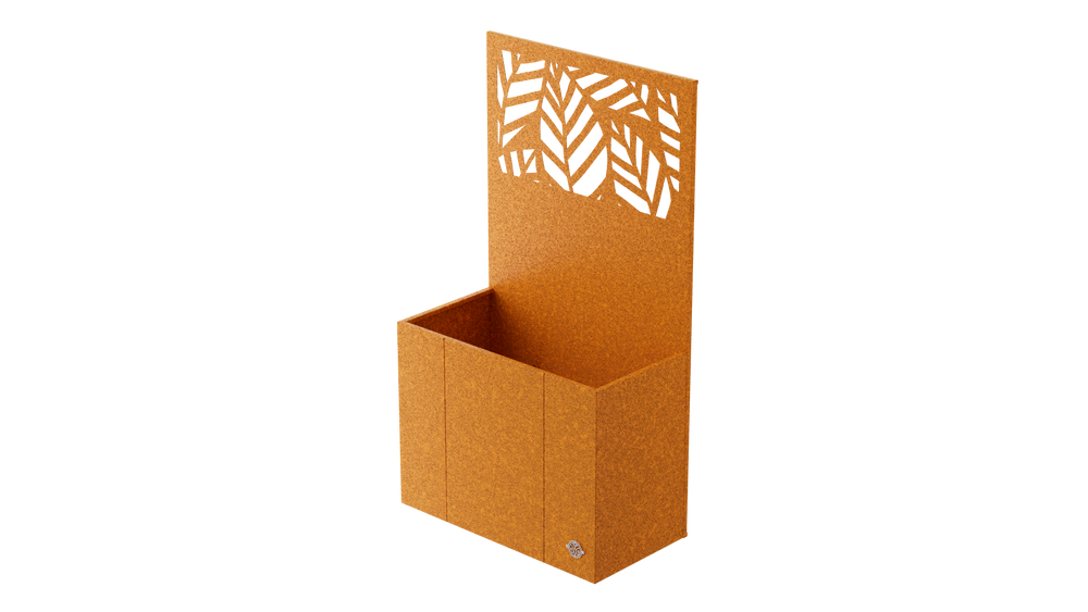 Aiuola rialzata Monterosso con schermo privacy in acciaio Corten Aiuola rialzata Monterosso con schermo privacy in acciaio Corten