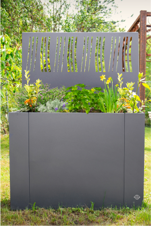 Hochbeet mit Sichtschutz Manarola Pulverbeschichtet Anthrazit