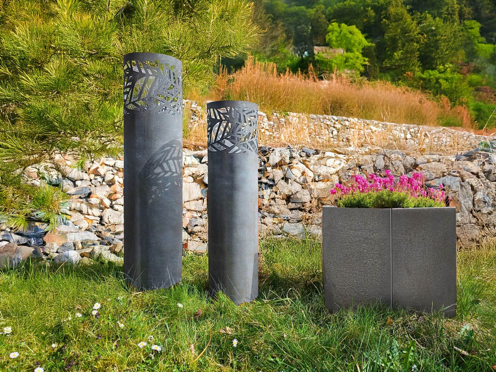 Windlichtsäule Livenza pulverbeschichtet matt-grau Windlichtsäule Livenza pulverbeschichtet matt-grau