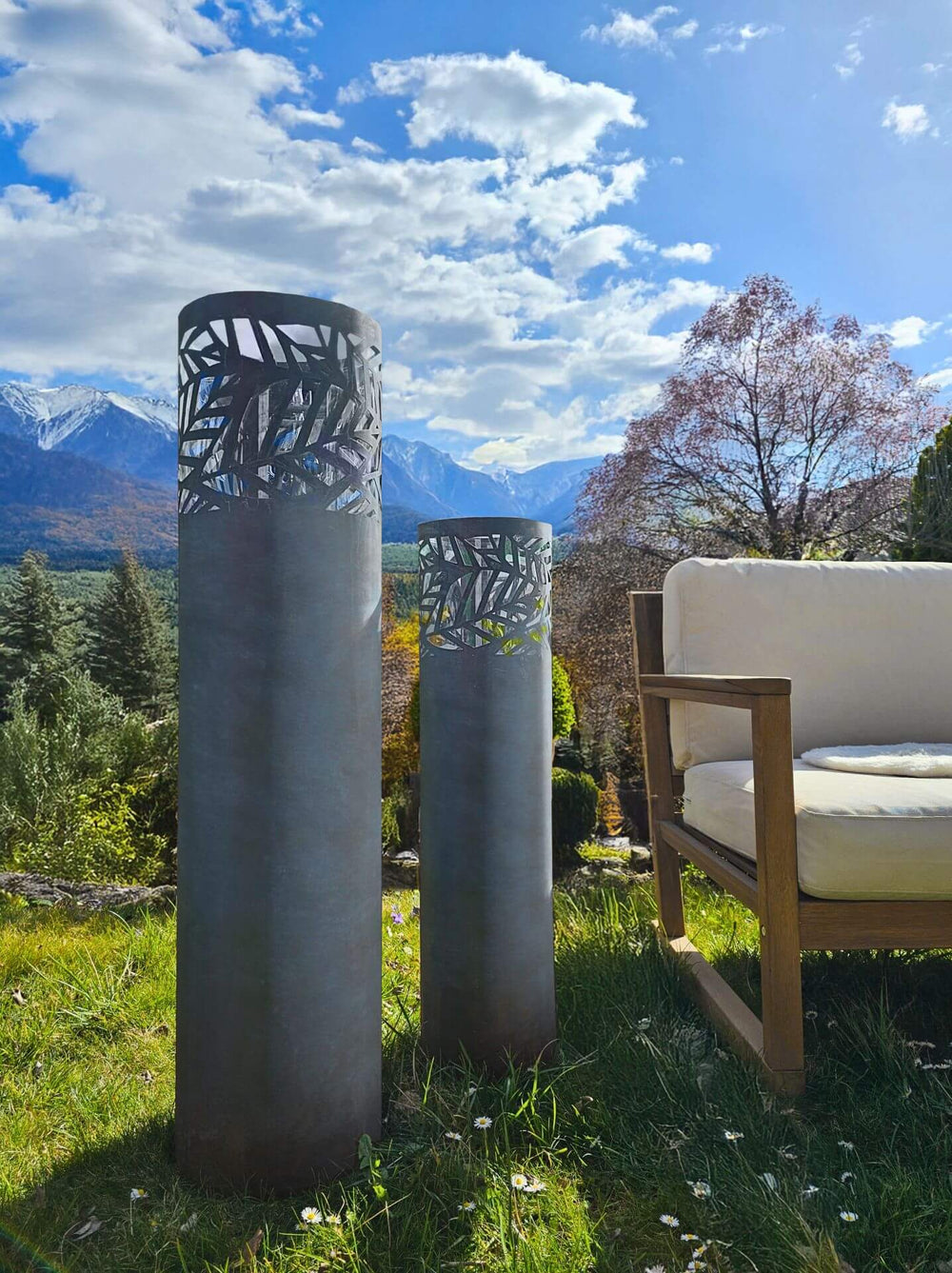 Windlichtsäule Livenza pulverbeschichtet matt-grau Windlichtsäule Livenza pulverbeschichtet matt-grau