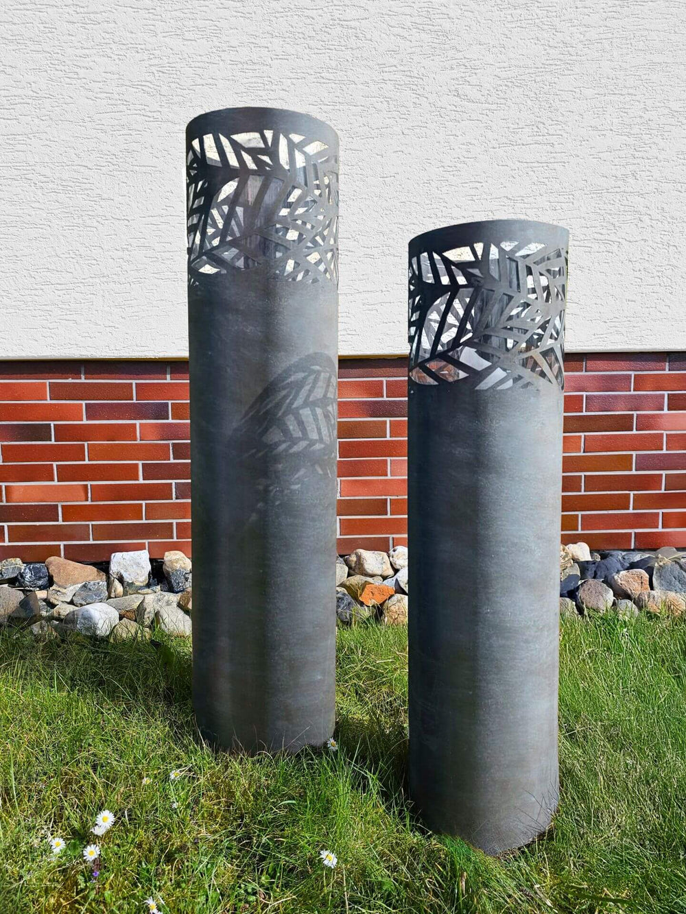 Windlichtsäule Livenza pulverbeschichtet matt-grau Windlichtsäule Livenza pulverbeschichtet matt-grau