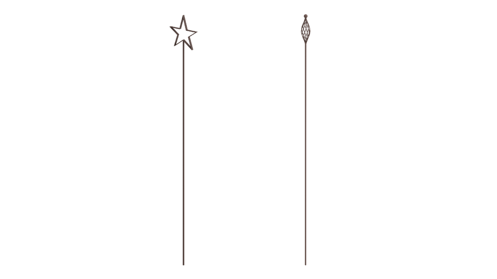 Rankstäbe Tissano und Vicenza im Set in pulverbeschichtet Sonderfarbe RAL 8017 Schokobraun als 3D-Modell Rankstäbe Tissano und Vicenza im Set in pulverbeschichtet Sonderfarbe RAL 8017 Schokobraun als 3D-Modell