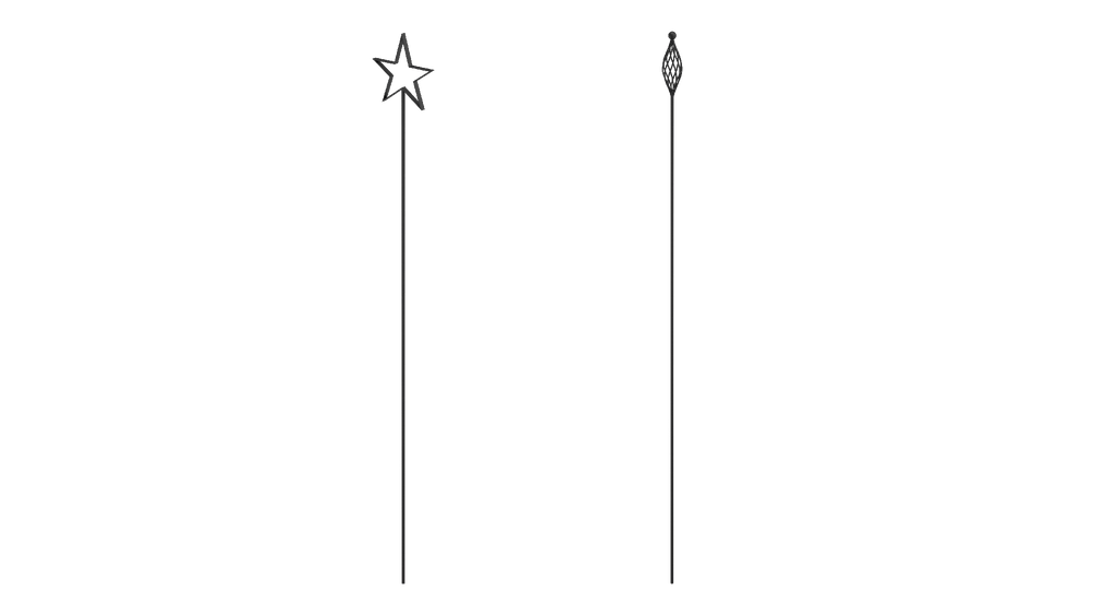 Rankstäbe Tissano und Vicenza im Set in pulverbeschichtet Sonderfarbe RAL 9005 Tiefschwarz als 3D-Modell Rankstäbe Tissano und Vicenza im Set in pulverbeschichtet Sonderfarbe RAL 9005 Tiefschwarz als 3D-Modell