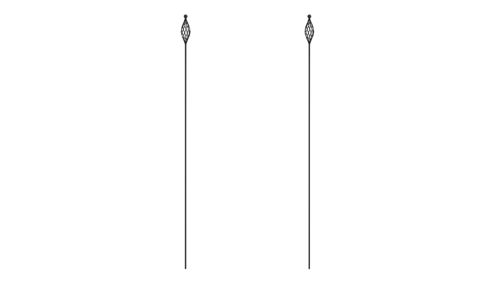 Rankstäbe Vicenza im Set in pulverbeschichtet Sonderfarbe RAL 9005 Tiefschwarz als 3D-Modell Rankstäbe Vicenza im Set in pulverbeschichtet Sonderfarbe RAL 9005 Tiefschwarz als 3D-Modell