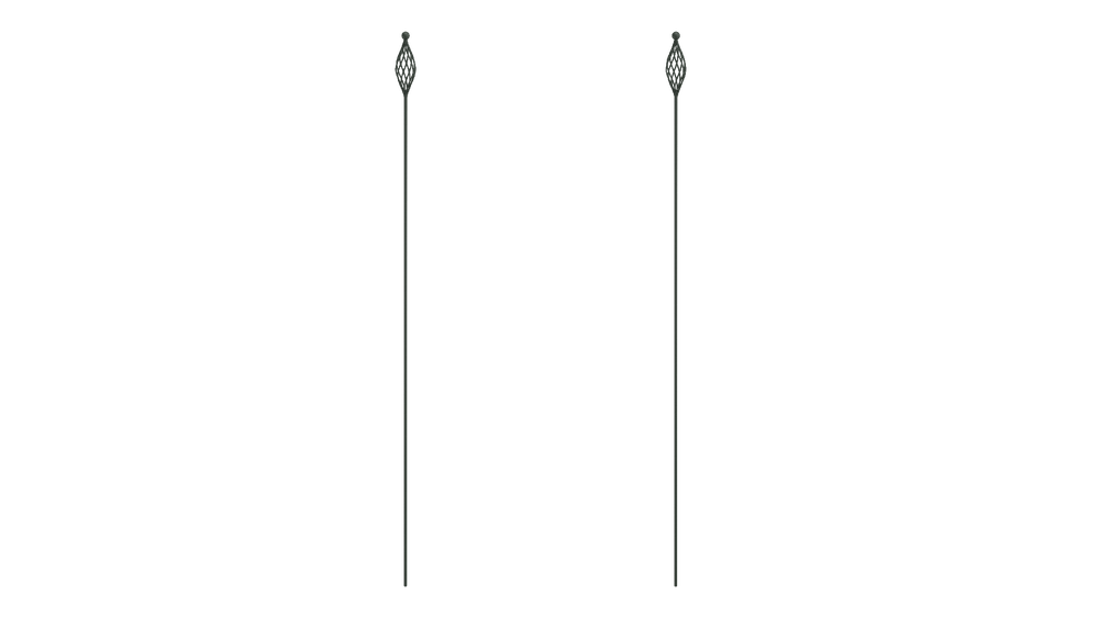 Rankstäbe Vicenza im Set in pulverbeschichtet Sonderfarbe RAL 6009 Tannengrün als 3D-Modell Rankstäbe Vicenza im Set in pulverbeschichtet Sonderfarbe RAL 6009 Tannengrün als 3D-Modell