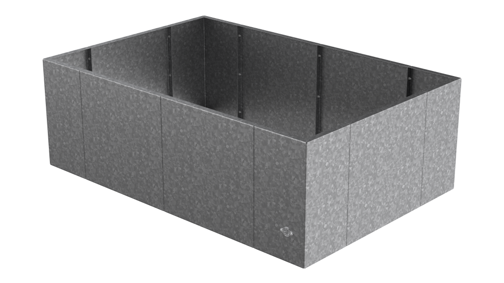 Pflanzkübel Vernazza 80x120x40 cm in feuerverzinkt als 3D-Modell Pflanzkübel Vernazza 80x120x40 cm in feuerverzinkt als 3D-Modell