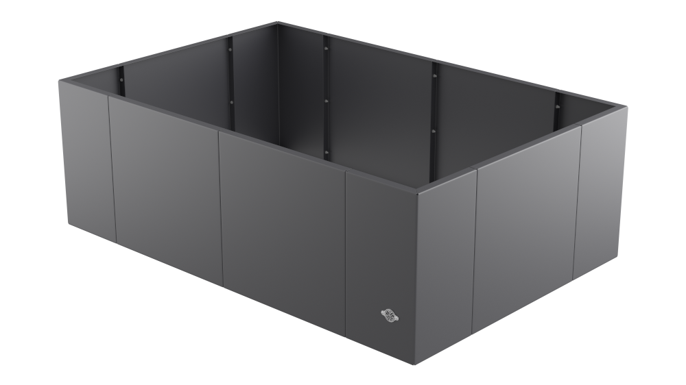 Pflanzkübel Vernazza 80x120x40 cm in pulverbeschichtet Anthrazit als 3D-Modell Pflanzkübel Vernazza 80x120x40 cm in pulverbeschichtet Anthrazit als 3D-Modell