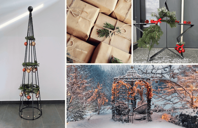 Magia di Natale in giardino: idee decorative festive con elementi in metallo