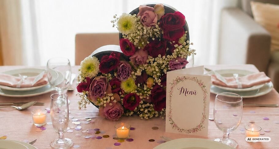 Decorazioni per la tavola di matrimonio e anniversario: idee con eleganti decorazioni da giardino