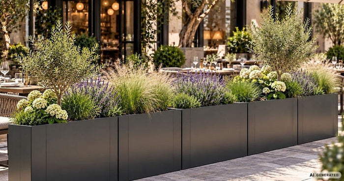 Fioriere divisorie al posto della recinzione: delimitare con stile terrazza, proprietà e giardino